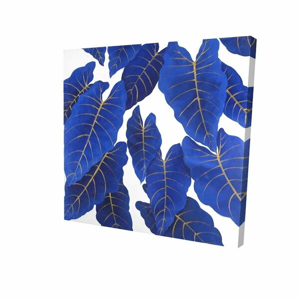 Fondo 12 x 12 in. Tropical Abstract Blue Leaves-Print on Canvas FO2793467